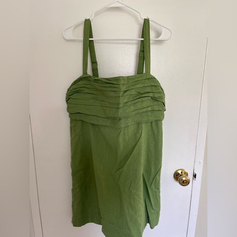Abercrombie & Fitch Olive Green Smocked Dress